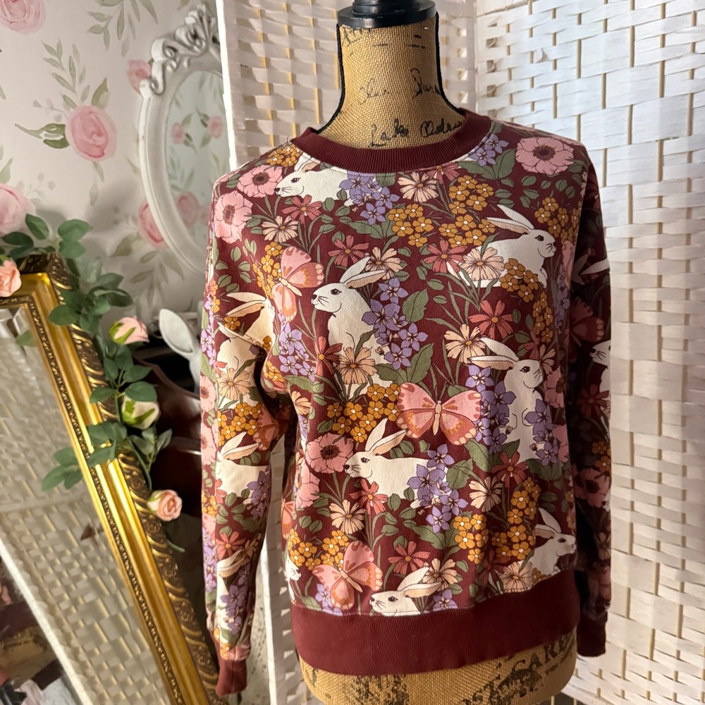Floral Bunny Print Sweatshirt - ModCloth x Princess Highway - Picture 2 of 6